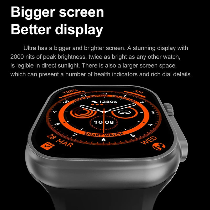 T800 Ultra 2 Smart Watch with 1.99 Inches HD Display with 4G Smartwatch for Men & Women Compatible Android & ios